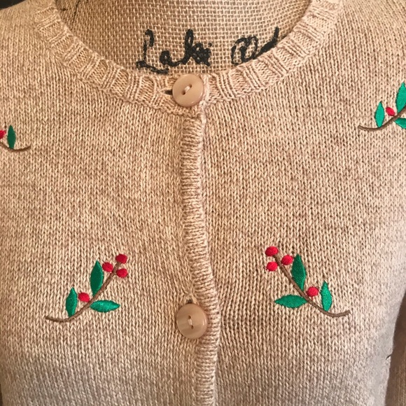 Vintage Crystal Kobe Christmas Sweater Cardigan - Picture 5 of 11